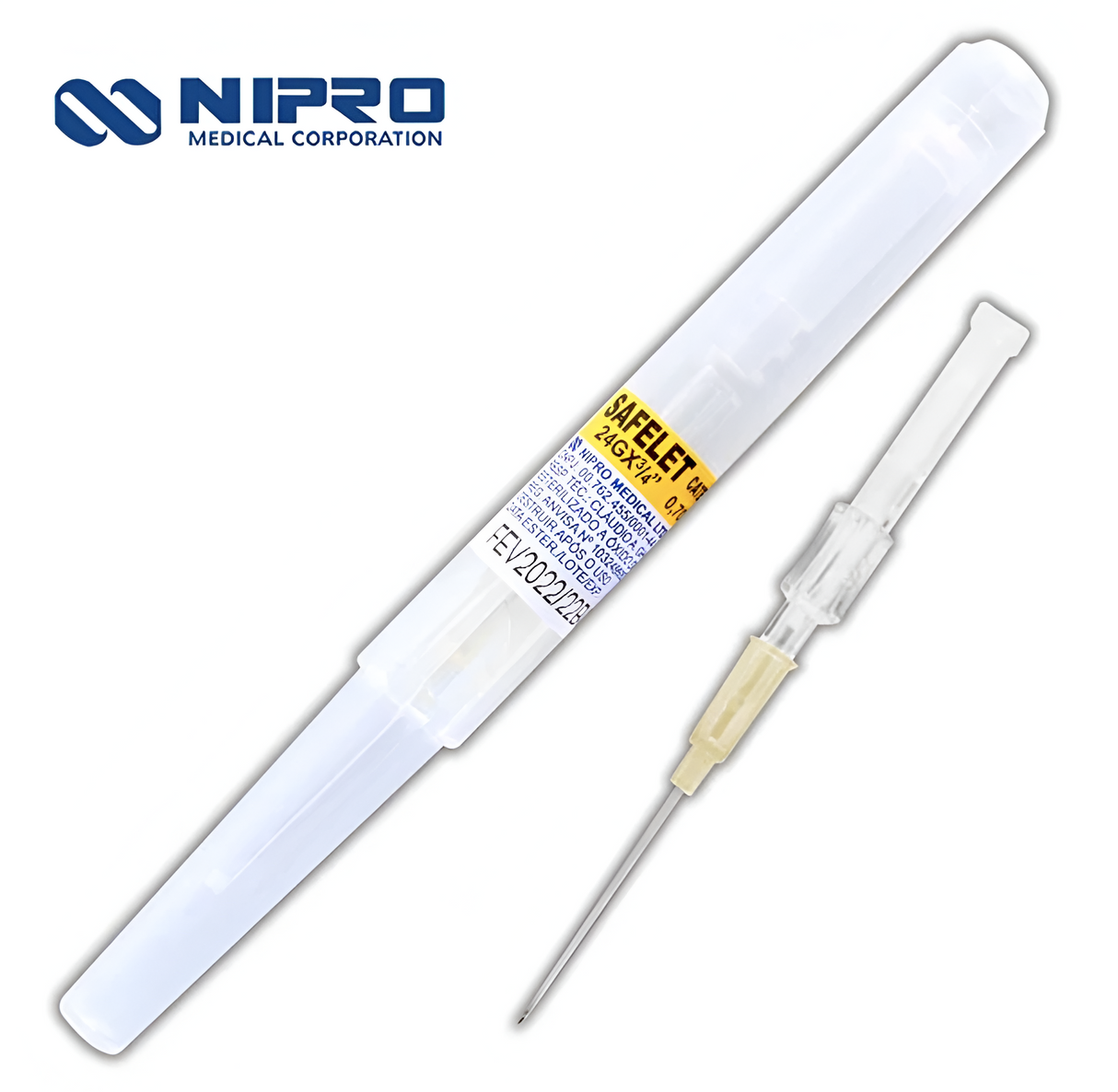 Catéter intravenoso 24G x 3/4" Caja X 50 2419ISO NIPRO SAFELET