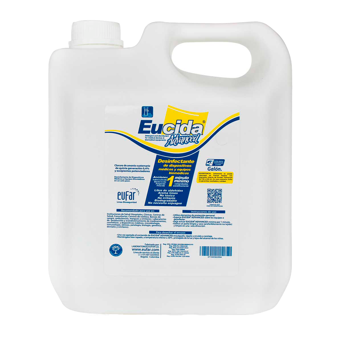 EUCIDA ADVANCED (Detergente + Desinfectante en 1 solo paso) Galón (3.8 L)