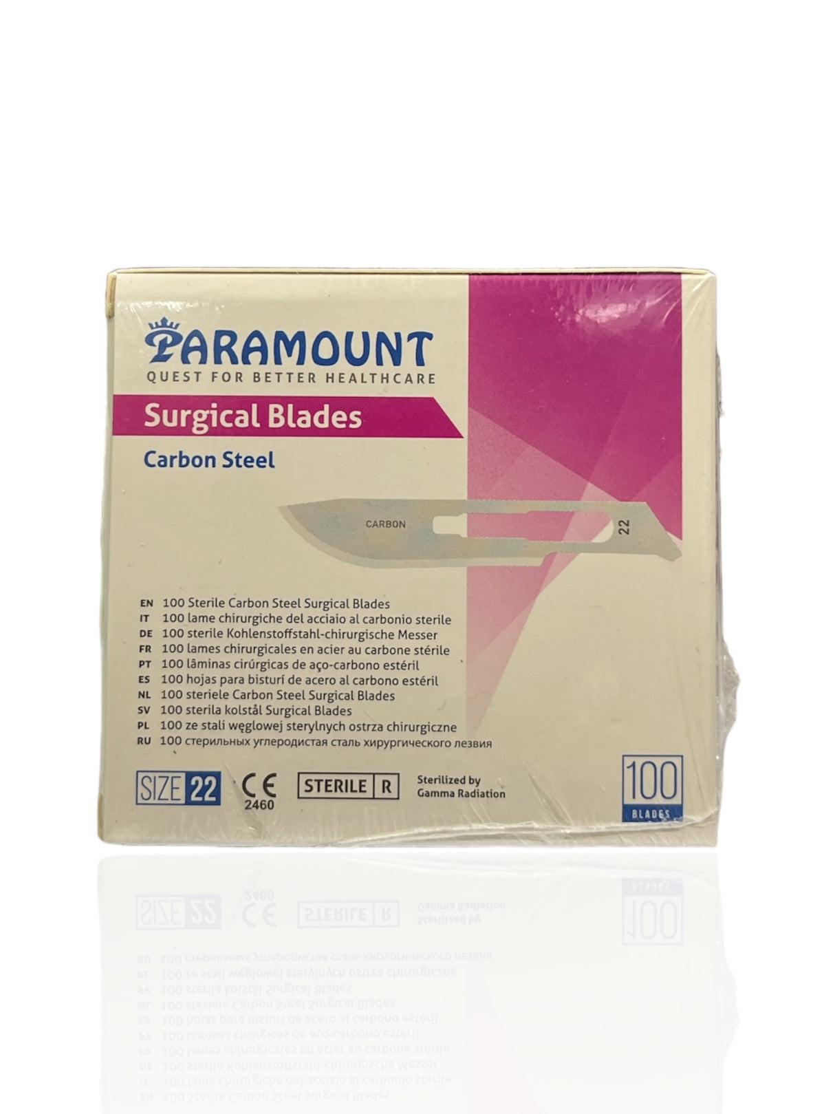 Hoja de bisturí caja Nº 22 X 100 UND PARAMOUNT