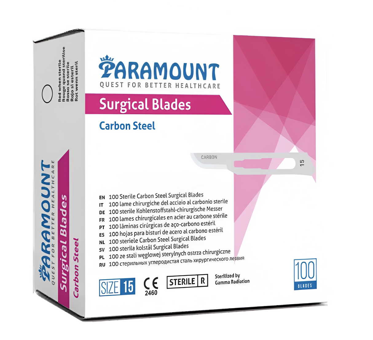 Hoja de bisturí caja N° 15 X 100 UND PARAMOUNT