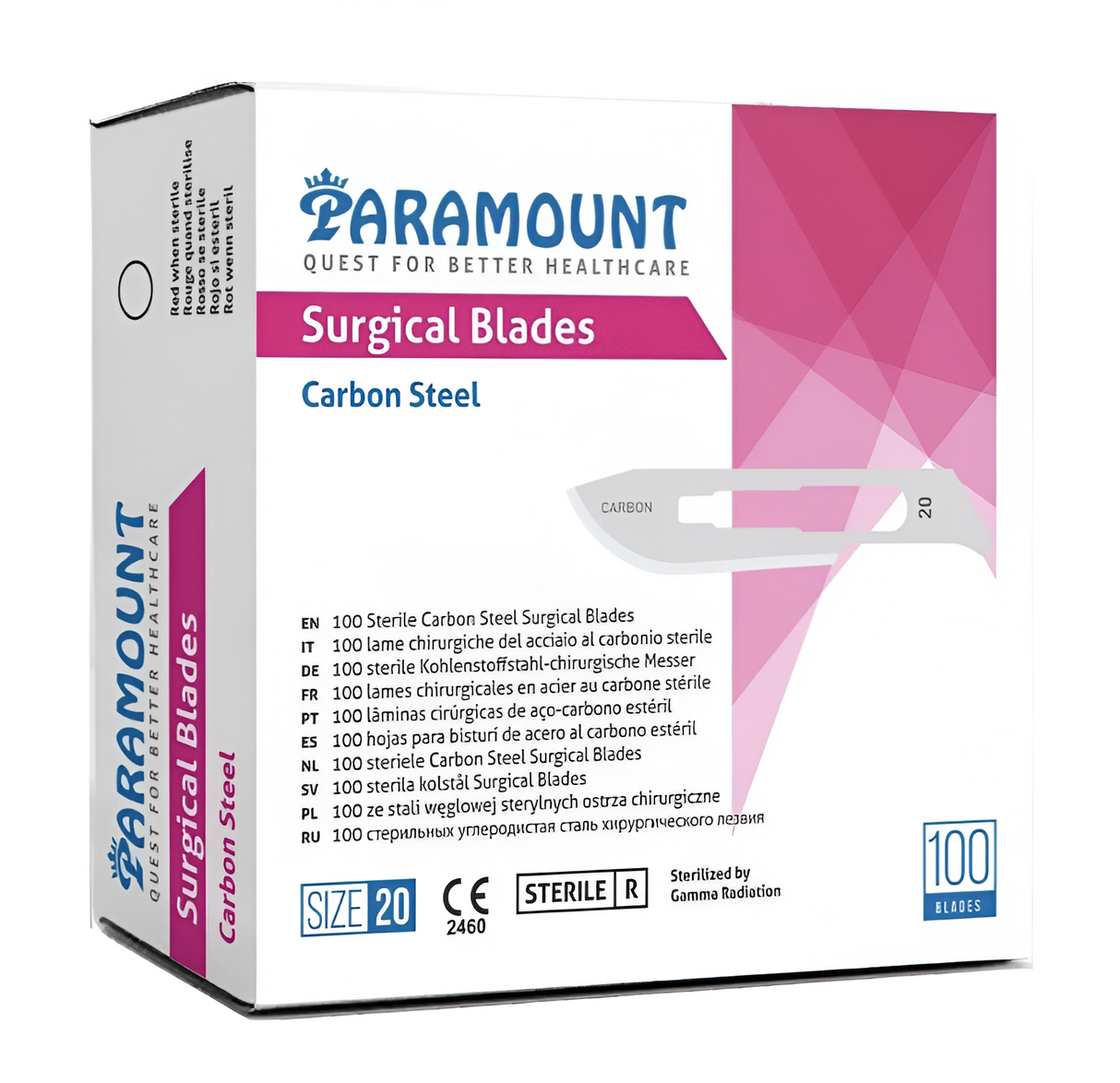 Hoja de bisturí caja Nº 20 X 100 UND PARAMOUNT