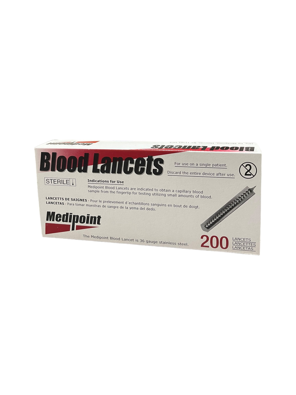 Lancetas desechables en aluminio para muestras de sangre x 200 und
