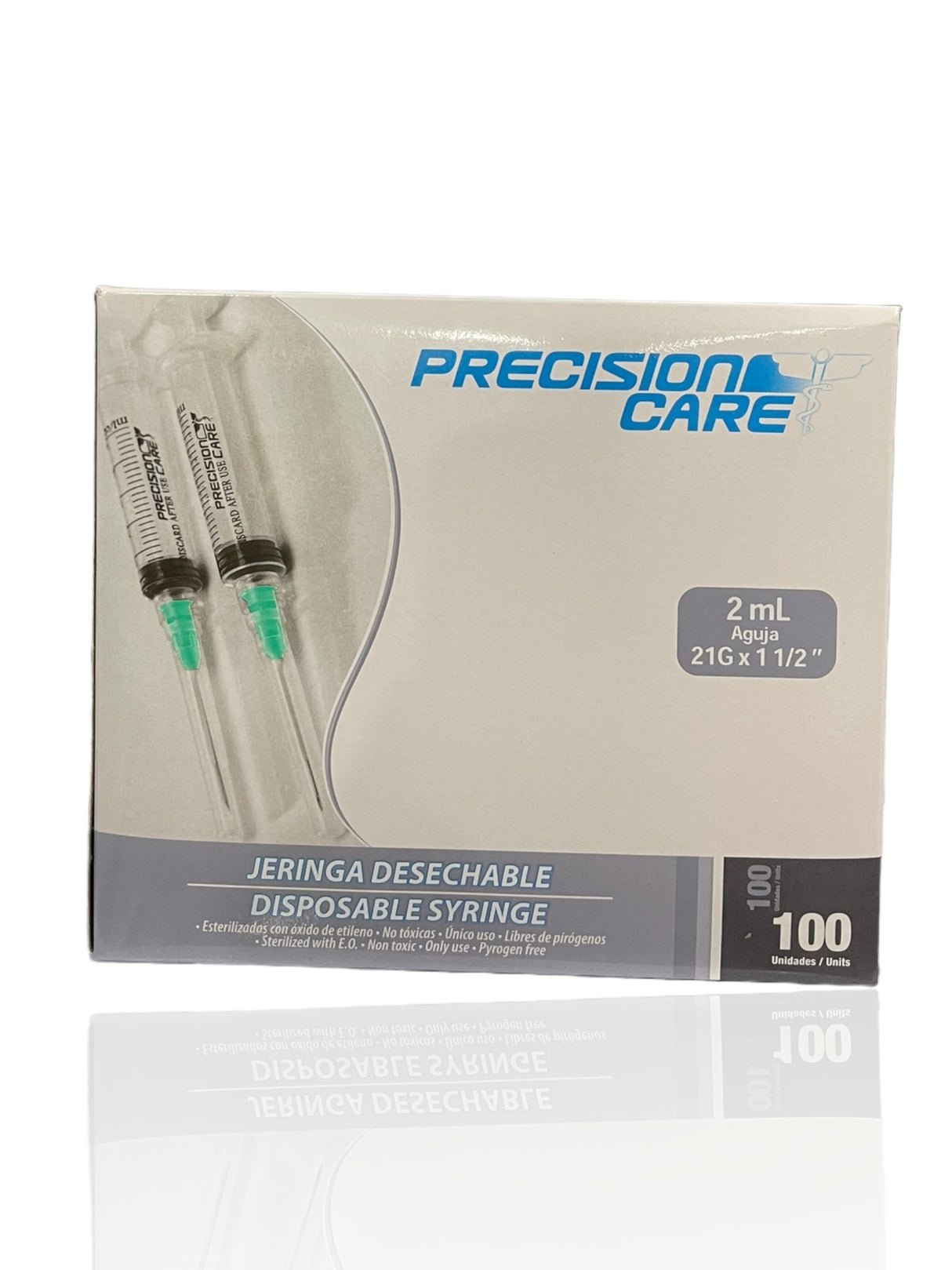 Jeringa desechable 2 ml 21G X 1 1/2" caja X 100 UND PRECISION CARE