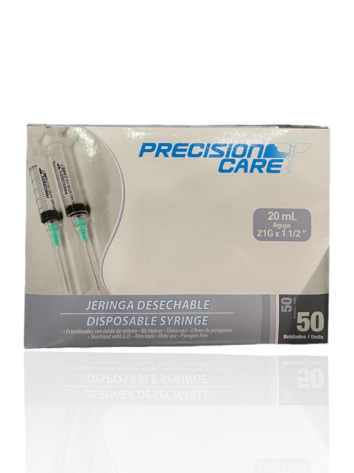 Jeringa desechable 20 ml 21G X 1 1/2" caja X 50 UND PRECISION CARE