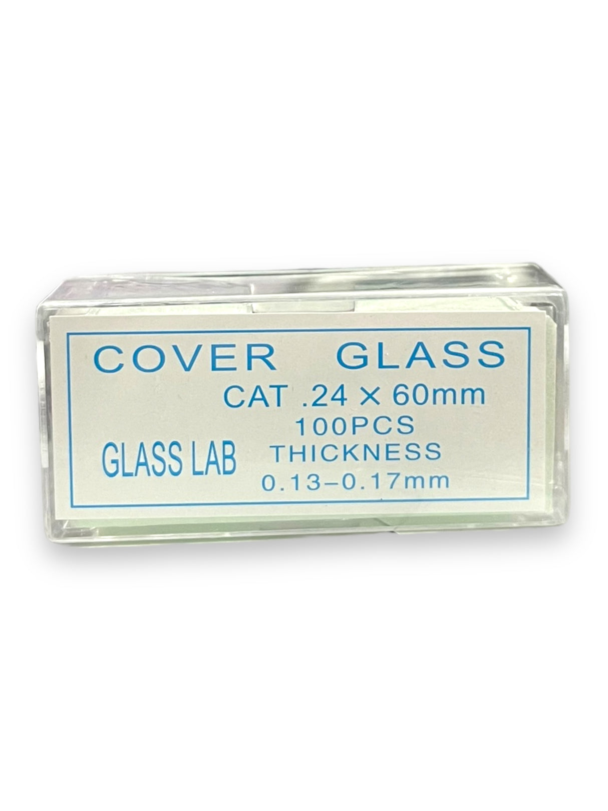 Laminilla cubre objeto 24 x 60 mm caja x 100 UND COVER GLASS GLASS LAB